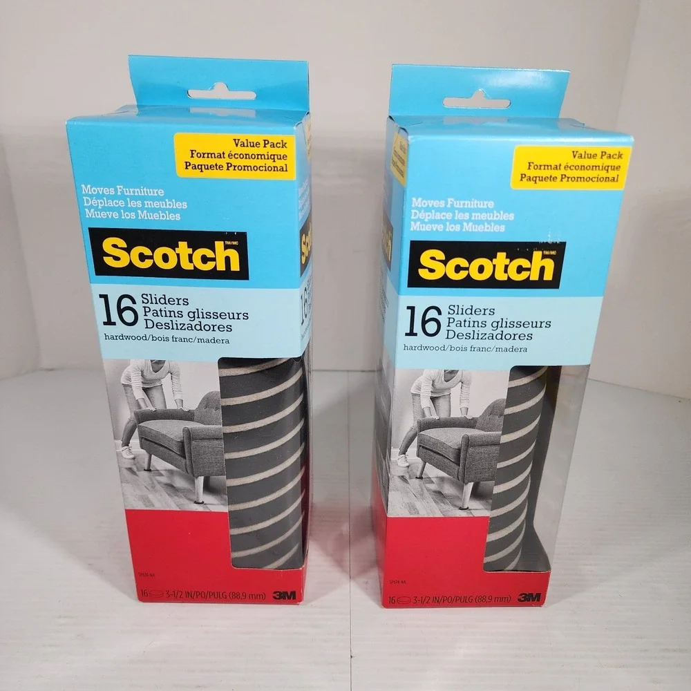SCOTCH Furniture Sliders / 3.5‎ inch Round / 16-Pack VALUE PACK - NEW